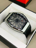 Luxury Tonneau Watch – Bold Number Dial & Leather Strap | Khyber Drip